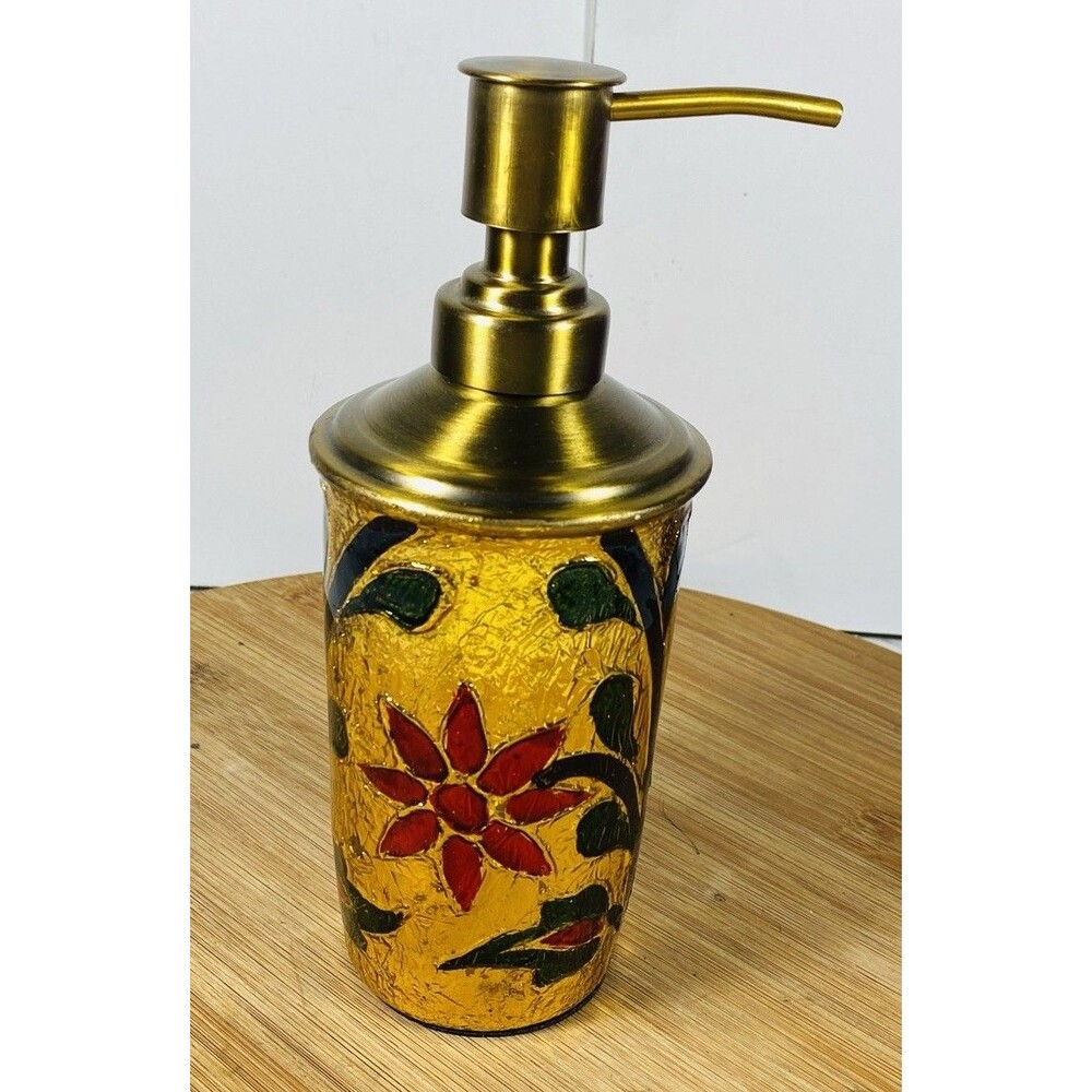 hand-painted gold leaf soap dispenser